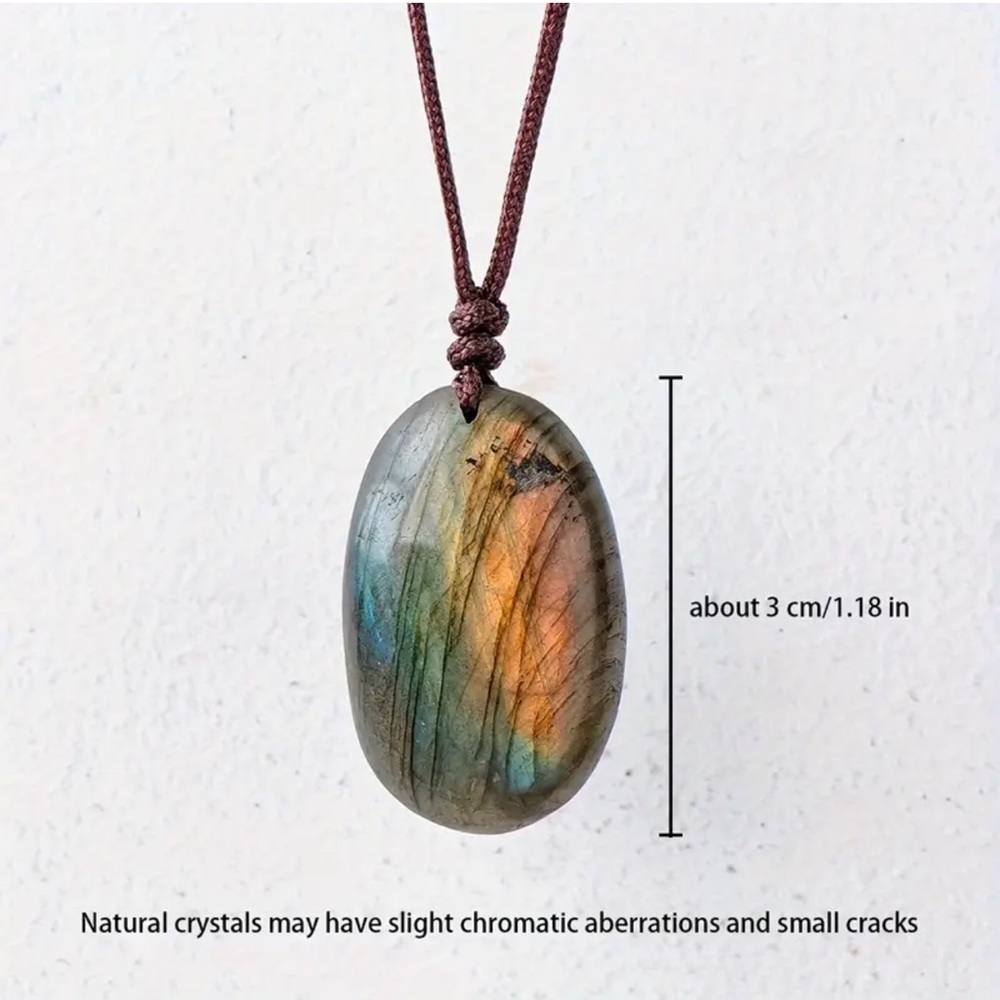 Blue Labradorite Crystal Pendant Necklace - Picture 7 of 7